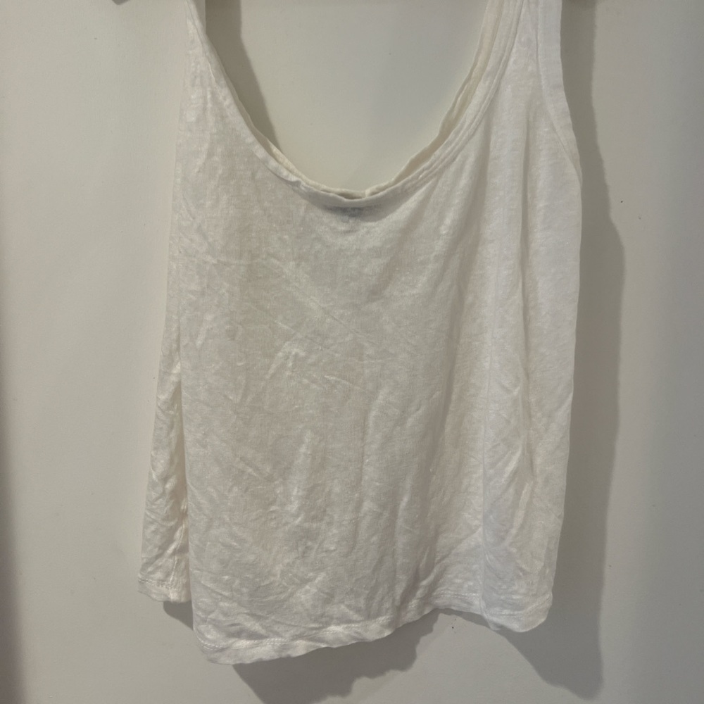 Massimo Dutti White Scoop Neck Tank Top